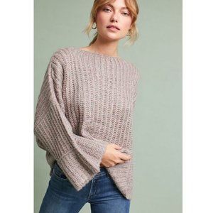 Anthropologie Sunday Brooklyn Oversized Lavender Grey Sweater Fireside